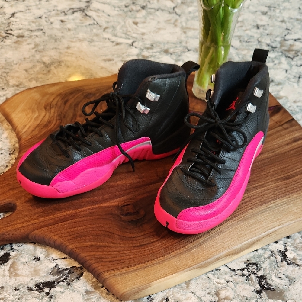 Air Jordan Black and Pink Sneakers